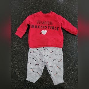 Baby boy Valentine's Day outfit size 3mths